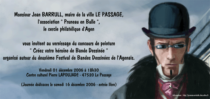 Le rgulateur, Marc Moreno : invitation originale pour le vernissage du 2ime festival de bandes dessines de l'Agenais. 210ex.