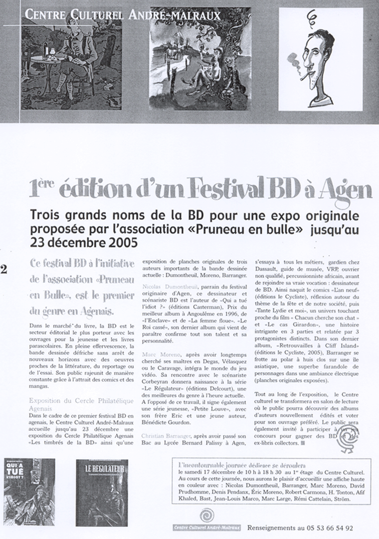 revue de presse pour le Festival de BD de l'Agenais - Pruneau en Bulle dition 2005