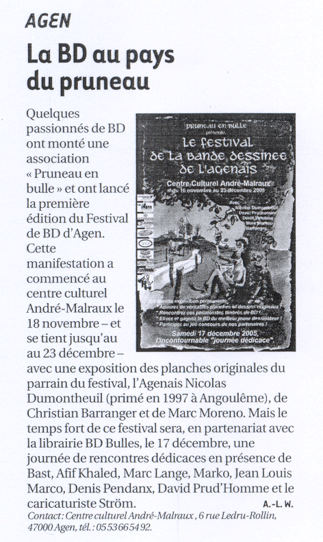 revue de presse dition 2005 - Pruneau en Bulle